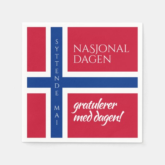 Serviette En Papier Syttende Mai 17 mai Drapeau de la Journée national (Devant)
