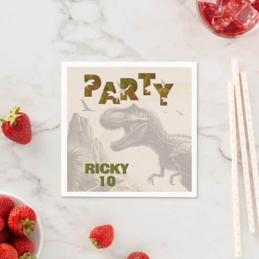 Serviette En Papier T-rex Dinosaur (En situation)