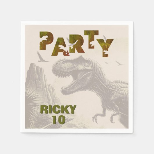 Serviette En Papier T-rex Dinosaur (Devant)