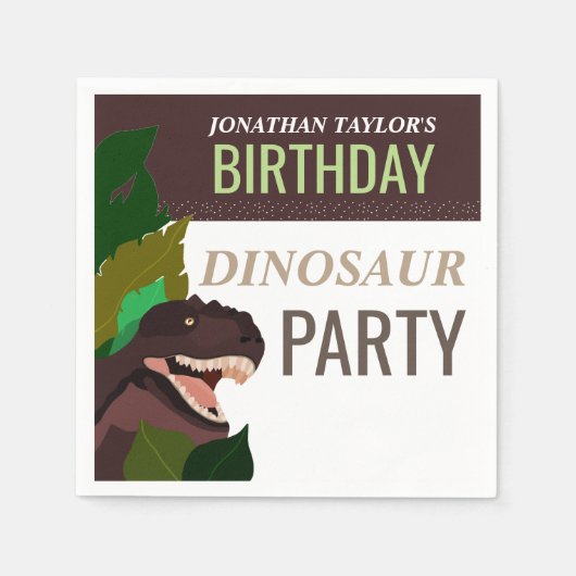 Serviette En Papier T Rex Dinosaur Party Anniversaire des enfants (Devant)