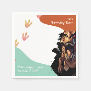 Serviette En Papier T-Rex Fête d'anniversaire, Zone de grignotage de f