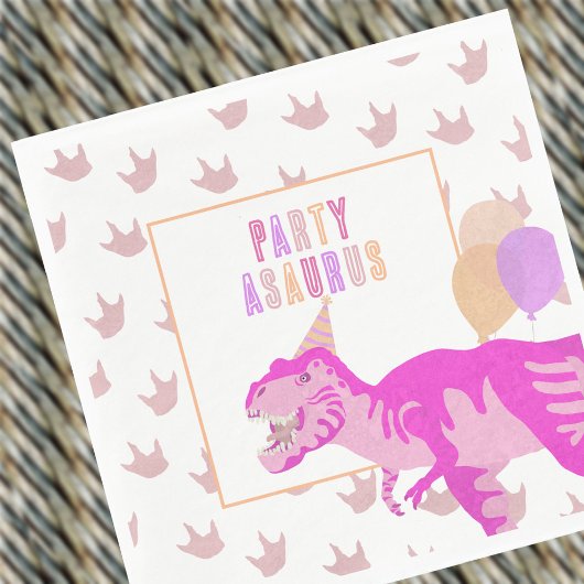 Serviette En Papier T Rex Rose Dinomite Cute Dinosaur Anniversaire