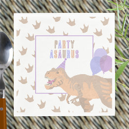 Serviette En Papier T-Rex Tan Dinomite Cute Dinosaur fête d'anniversai