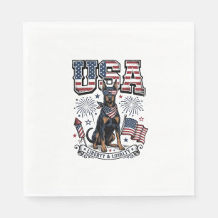 Serviette En Papier T-shirt avec gravure vintage de Doberman patriotiq