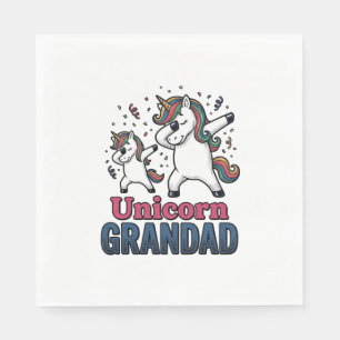 Serviette En Papier T-shirt avec gravure vintage de grand-père licorne