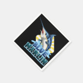 Serviette En Papier t-shirt bleu-marlin-poisson-avec-caractère-carton (Coin)