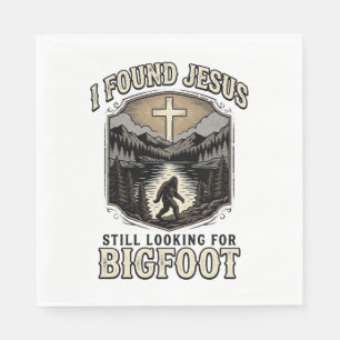Serviette En Papier T-shirt chrétien vintage drôle Jésus Bigfoot
