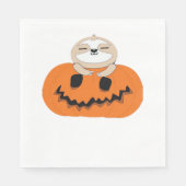 Serviette En Papier T-shirt Citrouille Halloween Sloth Classic (Devant)