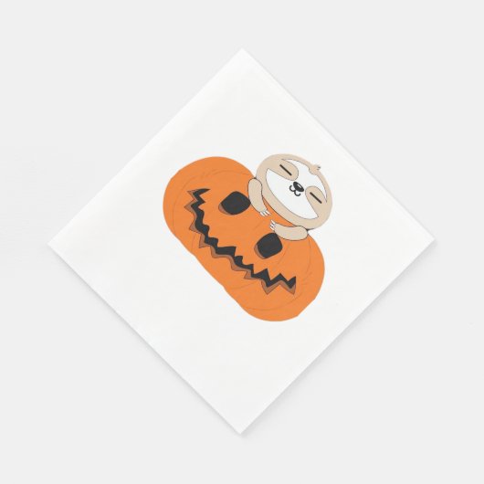 Serviette En Papier T-shirt Citrouille Halloween Sloth Classic (Coin)