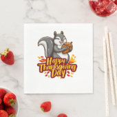 Serviette En Papier T-shirt classique Bon thanksgiving mignon écureuil (En situation)