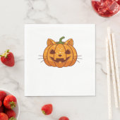 Serviette En Papier T-shirt classique Disco Cat Jack o'Lantern (En situation)