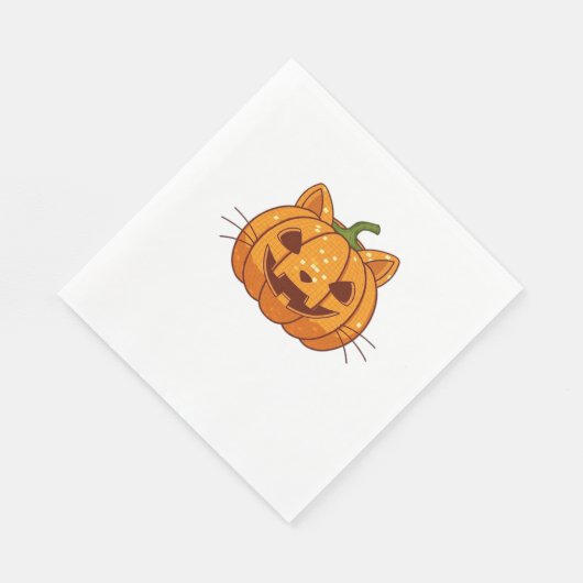 Serviette En Papier T-shirt classique Disco Cat Jack o'Lantern (Coin)