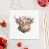 Serviette En Papier T-shirt classique Peinture de vache Highland (En situation)