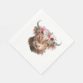 Serviette En Papier T-shirt classique Peinture de vache Highland (Coin)