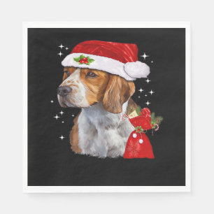Serviette En Papier T Shirt de Noël Chien Beagle Famille de Chien Noël