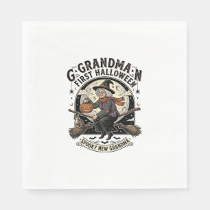 Serviette En Papier T-shirt de sorcière vintage Halloween de grand-mèr