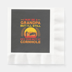 Serviette En Papier T-shirt drôle de grand-père de cornhole