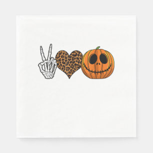 Serviette En Papier T-shirt drôle Paix Amour Halloween