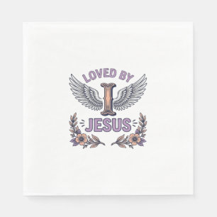 Serviette En Papier T-Shirt Floral Vintage Chrétien Aimé Par Jésus De
