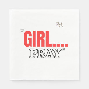Serviette En Papier T-shirt Girl Pray Chemise chrétienne basée sur l
