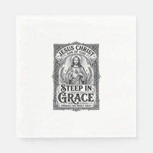Serviette En Papier T-shirt graphique amateur de thé Jésus chrétien