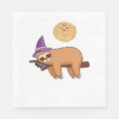 Serviette En Papier T-shirt Halloween sorcière Sloth Premium (Devant)