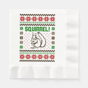 Serviette En Papier T-shirt sale moche d'attaque d'écureuil contre la 