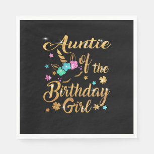 Serviette En Papier T-shirt Tante de la fille d'anniversaire Licorne
