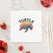Serviette En Papier T-shirt tortue rétro (En situation)