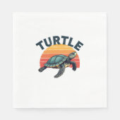 Serviette En Papier T-shirt tortue rétro (Devant)