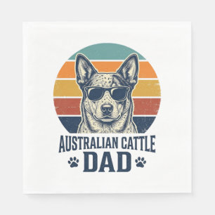 Serviette En Papier T-shirt vintage coucher de soleil Papa Chien Bouvi