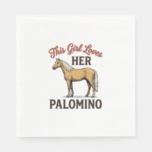 Serviette En Papier T-Shirt vintage gravure amateur de cheval Palomino