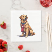 Serviette En Papier T-shirt vintage Proud American Golden Retriever 4 (En situation)