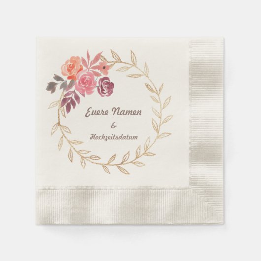 Serviette En Papier Ta serviette personnalisée de mariage (Devant)