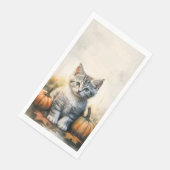 Serviette En Papier Tabby Automne Kitten Papier long Napkin (Coin)