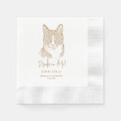 Serviette En Papier Tabby Chat Boissons personnalisées sur les serviet (Devant)