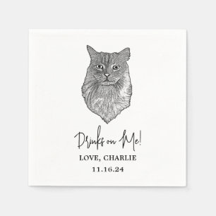 Serviette En Papier Tabby Chat Boissons personnalisées sur les serviet