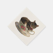 Serviette En Papier Tabby dans une tasse de thé (Coin)