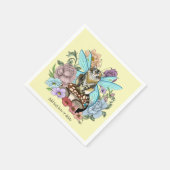 Serviette En Papier Tabby Fairy Cat Mushroom Floral (Coin)