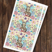 Serviette En Papier Tabby Fairy Chat champignon Floral