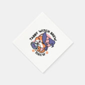 Serviette En Papier Tabby Witch Brew – Cute Halloween Cat Design (Coin)