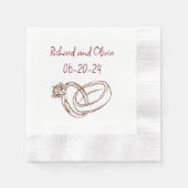 Serviette En Papier Table à anneaux mariage (Devant)