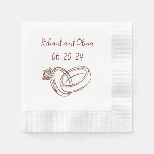 Serviette En Papier Table à anneaux mariage (Devant)