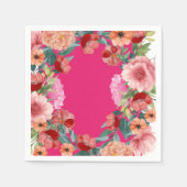 Serviette En Papier Table d'anniversaire de mariage à l'aquarelle rose (Devant)