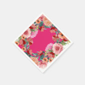 Serviette En Papier Table d'anniversaire de mariage à l'aquarelle rose (Coin)