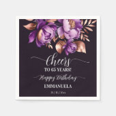 Serviette En Papier Table de fête d'anniversaire violet peony modèle (Devant)