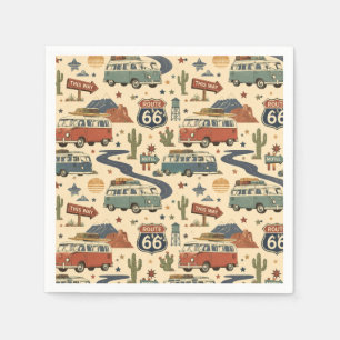 Serviette En Papier Table de fête de la fourgonnette aménagée Route 66