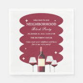 Serviette En Papier Table de fête de quartier au vin rouge (Devant)