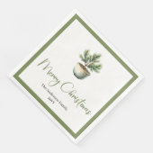 Serviette En Papier Table de Noël minimaliste boho élégant (Coin)