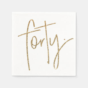 Serviette En Papier TABLE DE PARTI quarante script moderne 40 parties